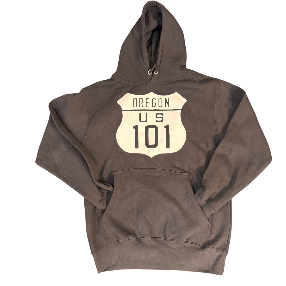 NWOT Oregon US 101 Route Hoodie Pullover Sweatshirt Black Eagle‎ Products Size M